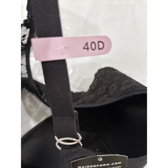 NWT Maidenform Racerback Underwire, Black, Front Closure Bra #07112, Size 40D - Picture 7 of 15
